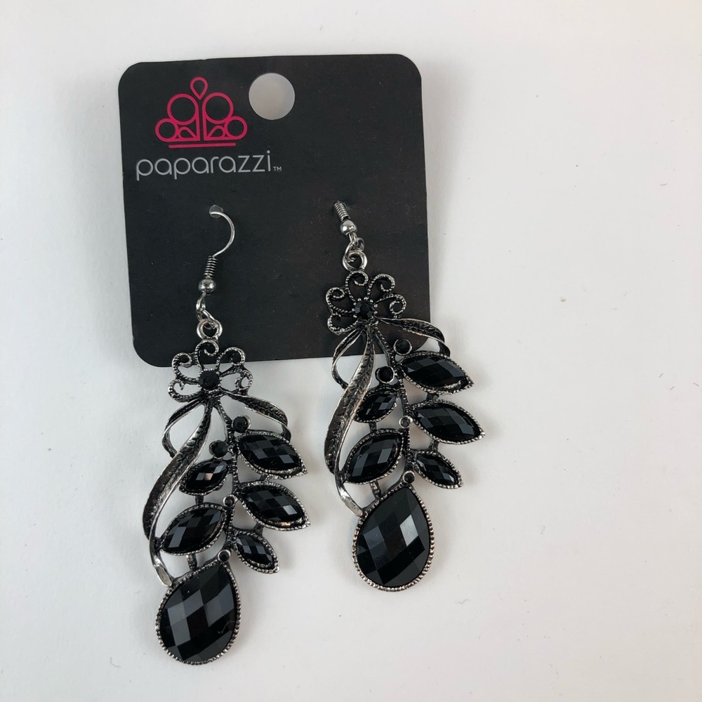 Paparazzi Black and Silver Dangle Earrings
